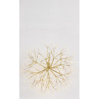 Χρυσή Φωτιζόμενη Χριστουγεννιάτικη Μπάλα Αχινός Με 384 Led Copper Θερμού Φωτισμού Με Μετασχηματιστή ip44 Και Dimmer 30cm