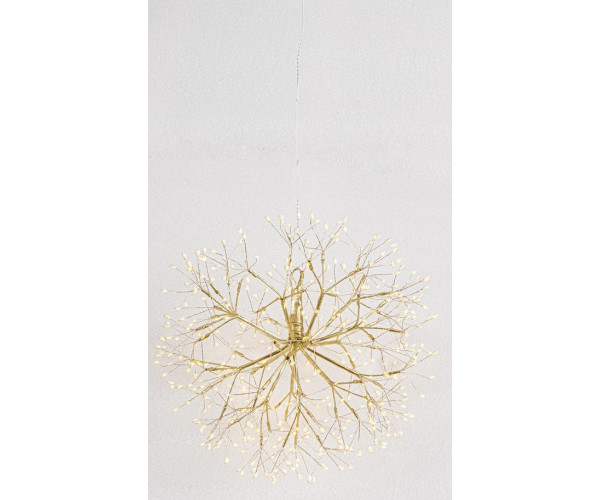 Χρυσή Φωτιζόμενη Χριστουγεννιάτικη Μπάλα Αχινός Με 384 Led Copper Θερμού Φωτισμού Με Μετασχηματιστή ip44 Και Dimmer 30cm