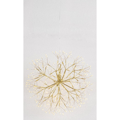 Χρυσή Φωτιζόμενη Χριστουγεννιάτικη Μπάλα Αχινός Με 576 Led Copper Θερμού Φωτισμού Με Μετασχηματιστή ip44 Και Dimmer 40cm