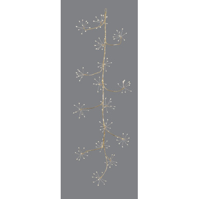 Χρυσή Φωτιζόμενη Χριστουγεννιάτικη Γιρλάντα Με 160 Led Copper Φωτάκια Θερμού Φωτισμού Με Μετασχηματιστή ip44 Και Dimmer 120cm