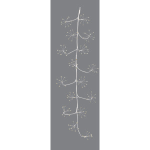 Λευκή Φωτιζόμενη Χριστουγεννιάτικη Γιρλάντα Με 160 Led Copper Φωτάκια Θερμού Φωτισμού Με Μετασχηματιστή ip44 Και Dimmer 120cm