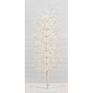 Λευκό Φωτιζόμενο Δέντρο Με 320 Led Copper Φωτάκια (32 Led Flash) ,Μετασχηματιστή ip44 Και Dimmer 90(h)cm