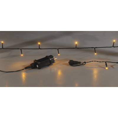 100Led Λαμπάκια Με Πρόγραμμα,Επέκταση Και Μετασχηματιστή Ip44 ,Πράσινο Καλώδιο/Πορτοκαλί Λαμπάκι 5 Μέτρα 