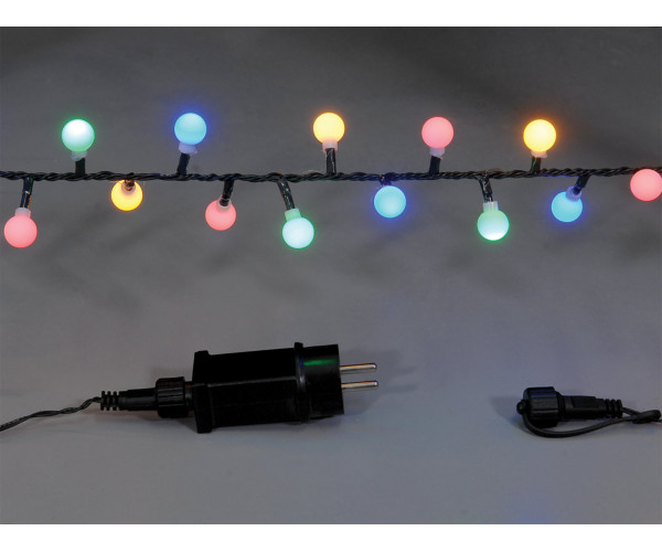 100Led Φωτάκια Με Μπίλια Με Επέκταση Και Μετασχηματιστή Ip44,Με Πράσινο Καλώδιο / Πολύχρωμο Λαμπάκι 5 μέτρα