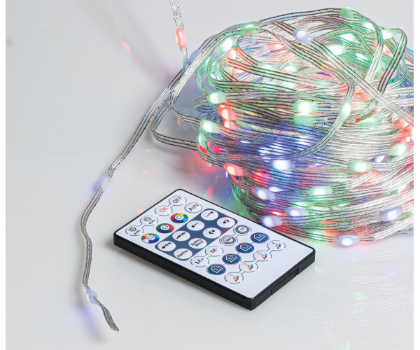 200Led Λαμπάκια Rgb App -Wifi Με Μετασχηματιστή Ip44 ,Με Διάφανο Πλακέ Καλώδιο/Διάφορους Φωτισμούς,20 Μέτρα