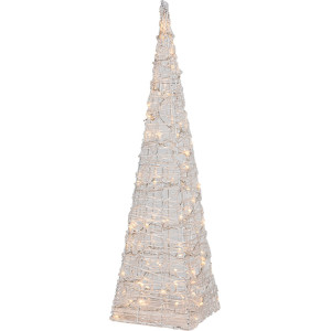 100Led Φωτιζόμενη Ακρυλική Πυραμίδα Με Μετασχηματιστή Ip44 Με Θερμό Φωτισμό 90cm