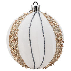 Χρυσή Πλαστική Χριστουγεννιάτικη Μπάλα 8cm,Σέτ/6