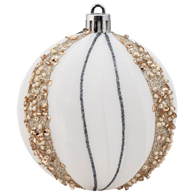 Χρυσή Πλαστική Χριστουγεννιάτικη Μπάλα 8cm,Σέτ/6