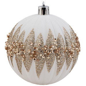 Χρυσή Πλαστική Χριστουγεννιάτικη Μπάλα 8cm,Σέτ/6