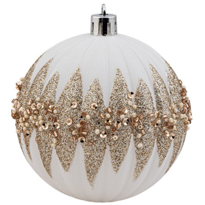 Χρυσή Πλαστική Χριστουγεννιάτικη Μπάλα 8cm,Σέτ/6