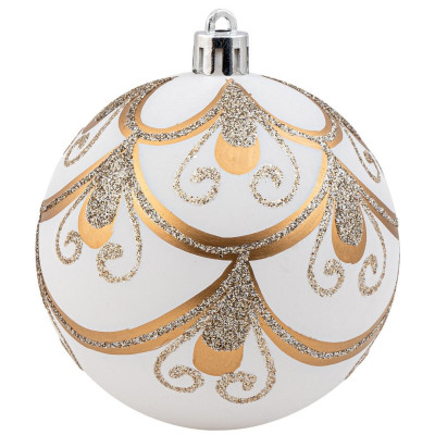 Χρυσή Πλαστική Χριστουγεννιάτικη Μπάλα 8cm,Σέτ/6