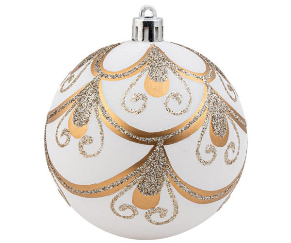 Χρυσή Πλαστική Χριστουγεννιάτικη Μπάλα 8cm,Σέτ/6