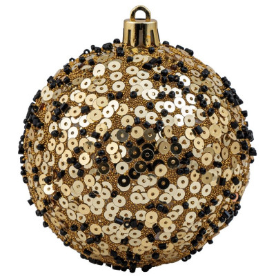 Χρυσή Πλαστική Χριστουγεννιάτικη Μπάλα 8cm,Σέτ/6