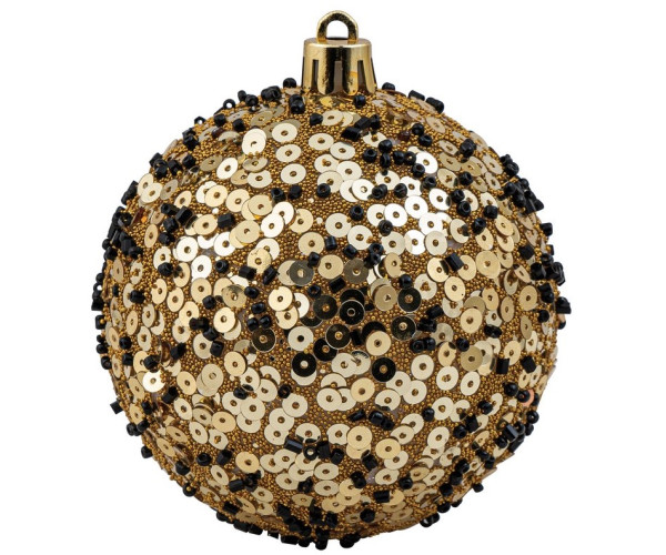 Χρυσή Πλαστική Χριστουγεννιάτικη Μπάλα 8cm,Σέτ/6