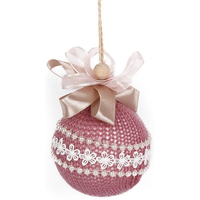 Ρόζ Πλαστικές Χριστουγεννιάτικες Μπάλες ,Σέτ 6 Τεμαχίων 8cm,Σέτ/6