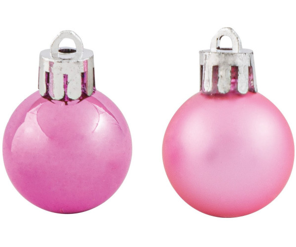 Ρόζ Πλαστικές Μπάλες , Γυαλιστερές Και Μάτ Σέτ 24 τεμαχίων 3cm