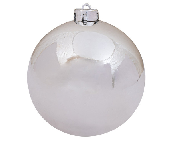 Ασημί Πλαστική Γυαλιστερή Χριστουγεννιάτικη Μπάλα 15cm