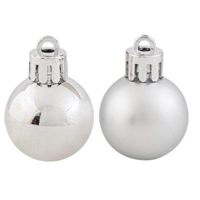 Ασημί Πλαστικές Μπάλες , Γυαλιστερές Και Μάτ Σέτ 24 τεμαχίων 3cm