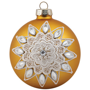 Χρυσή Γυάλινη Χριστουγεννιάτικη Μπάλα 10cm,Σέτ/4