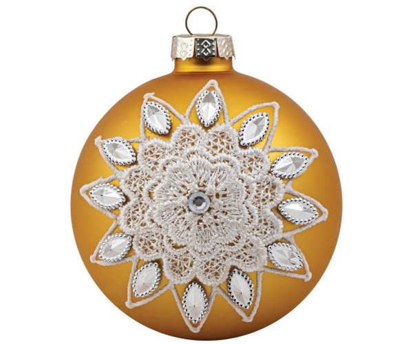 Χρυσή Γυάλινη Χριστουγεννιάτικη Μπάλα 10cm,Σέτ/4