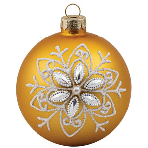 Χρυσή Γυάλινη Χριστουγεννιάτικη Μπάλα 10cm,Σέτ/4