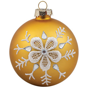 Χρυσή Γυάλινη Χριστουγεννιάτικη Μπάλα 10cm,Σέτ/4