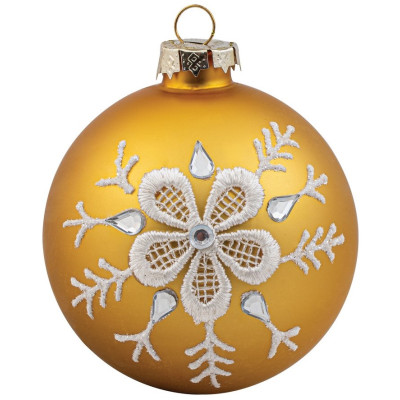 Χρυσή Γυάλινη Χριστουγεννιάτικη Μπάλα 10cm,Σέτ/4