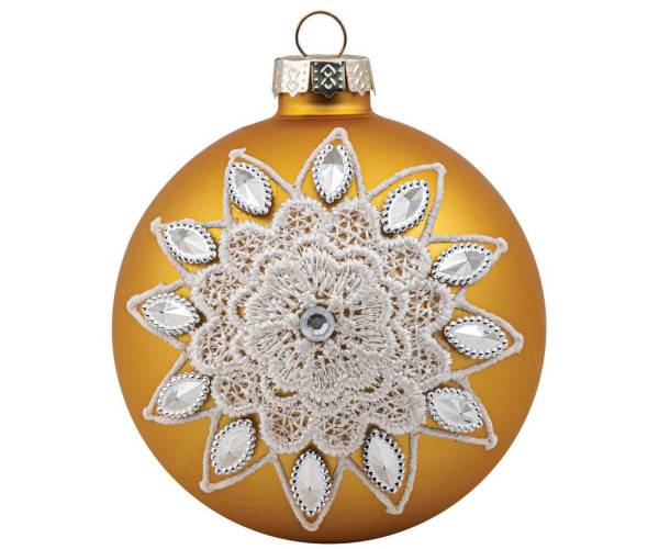 Χρυσή Γυάλινη Χριστουγεννιάτικη Μπάλα 8cm,Σέτ/6