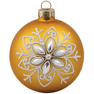 Χρυσή Γυάλινη Χριστουγεννιάτικη Μπάλα 8cm,Σέτ/6