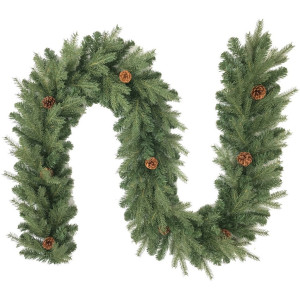 Πράσινη Χριστουγεννιάτικη Γιρλάντα Mix Pvc - Pe Με 180 Κλαδιά 270cm ,Ø 30cm