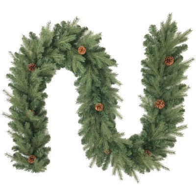 Πράσινη Χριστουγεννιάτικη Γιρλάντα Mix Pvc - Pe Με 180 Κλαδιά 270cm ,Ø 30cm