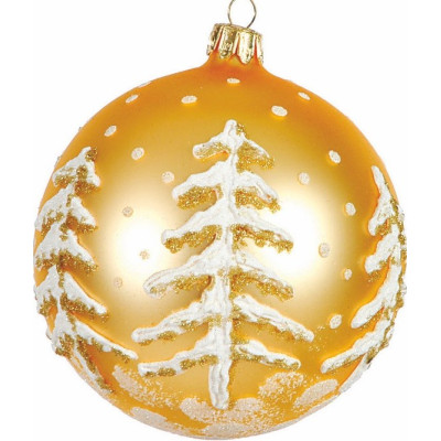 Γυάλινη Χρυσή Χριστουγεννιάτικη Μπάλα 10cm,Σέτ/2