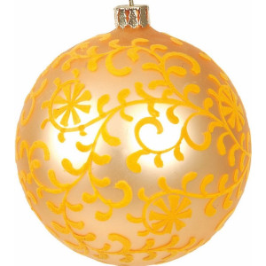 Γυάλινη Χρυσή Χριστουγεννιάτικη Μπάλα 10cm,Σέτ/2
