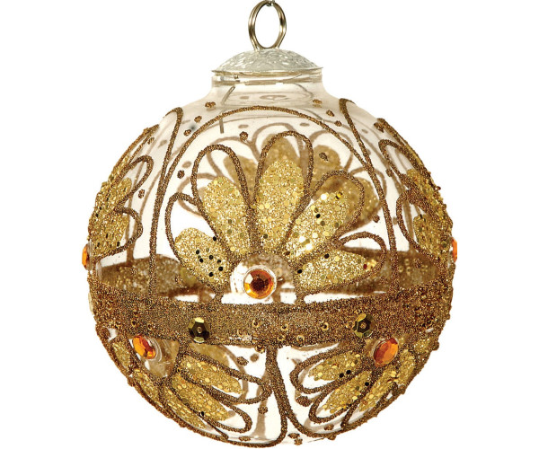 Γυάλινη Χριστουγεννιάτικη Μπάλα 8cm,Σέτ/4