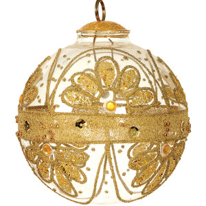 Γυάλινη Χριστουγεννιάτικη Μπάλα 8cm,Σέτ/4