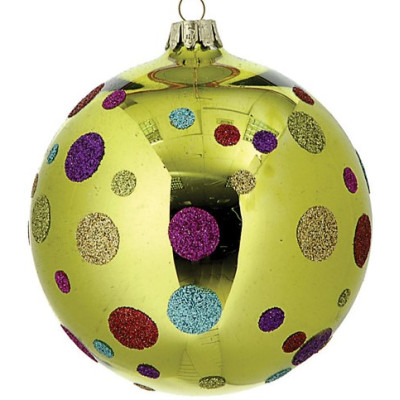 Γυάλινη Χριστουγεννιάτικη Μπάλα 10cm ,Σέτ/2