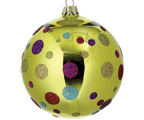 Γυάλινη Χριστουγεννιάτικη Μπάλα 10cm ,Σέτ/2