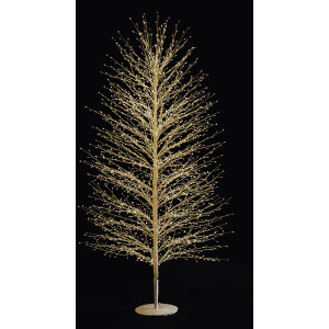 Λευκό Φωτιζόμενο Δέντρο Με 1000 Led Copper Φωτάκια Θερμού Φωτισμού ,Μετασχηματιστή ip44 Και Dimmer 120(h)cm