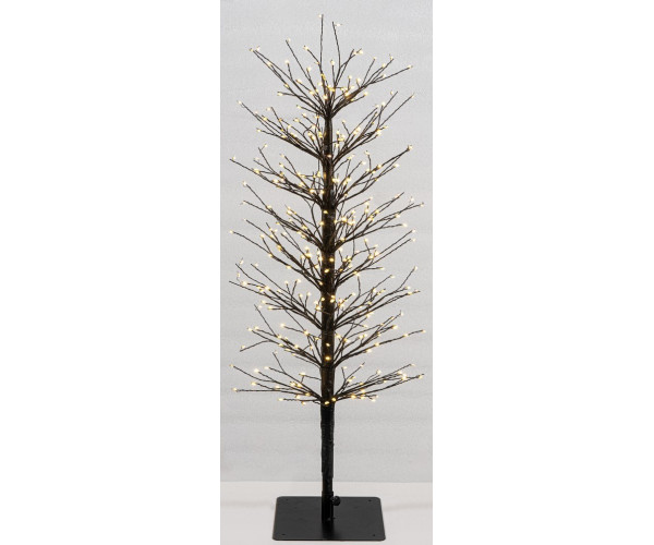 Μάυρο Φωτιζόμενο Δέντρο Με 400 Led Φωτάκια (40 Led Flash) ,Μετασχηματιστή ip44 Και Dimmer 120(h)cm