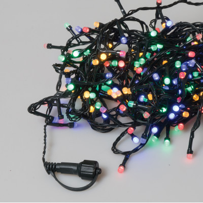 500Led Λαμπάκια Milky Buld Με Πρόγραμμα,Επέκταση Και Μετασχηματιστή Ip44 ,Πράσινο Καλώδιο/Πολύχρωμο Λαμπάκι (5cm Απόσταση) 25 Μέτρα