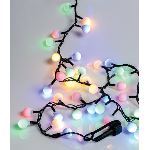 100Led Λαμπάκια Με Μπίλια Με Πρόγραμμα,Επέκταση Και Μετασχηματιστή Ip44 ,Πράσινο Καλώδιο/Πολύχρωμο Λαμπάκι 5 Μέτρα