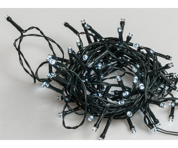 100Led Φωτάκια Με Ηλιακό Πάνελ , 8 Προγράμματα Και Μετασχηματιστή , Πράσινο Καλώδιο/Λευκό Λαμπάκι 10 Μέτρα (Kelvin: 6.000 - 10.000)