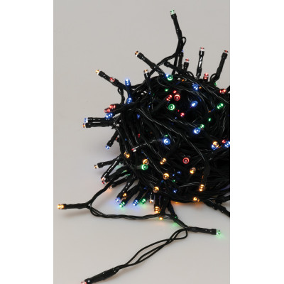 100Led Φωτάκια Με Ηλιακό Πάνελ , 8 Προγράμματα Και Μετασχηματιστή , Πράσινο Καλώδιο/Πολύχρωμο Λαμπάκι 10 Μέτρα