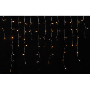 100Led Ασύμμετρη Κουρτίνα Με Επέκταση Και Μετασχηματιστή 200 x 70(h)cm,Διάφανο Καλώδιο/Κόκκινο Λαμπάκι