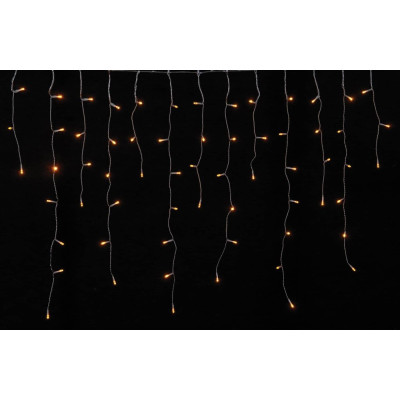 100Led Ασύμμετρη Κουρτίνα Με Επέκταση Και Μετασχηματιστή 200 x 70(h)cm,Διάφανο Καλώδιο/Κόκκινο Λαμπάκι