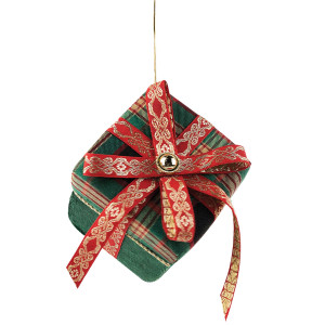 Πράσινη Πάνινη Χριστουγεννιάτικη Μπάλα 10 x 10 x 11cm