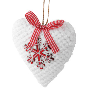 Πλαστική Χριστουγεννιάτικη Μπάλα Καρδιά 14cm