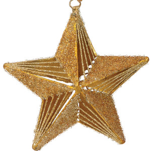 Πλαστικό Κρεμαστό Χριστουγεννιάτικο Αστέρι 13cm