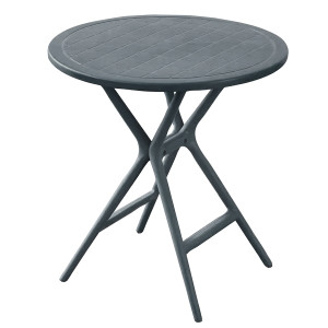 Στρογγυλό Dark Grey Τραπέζι Πολυπροπυλενίου Με Uv Προστασία 68 x 70(h)cm