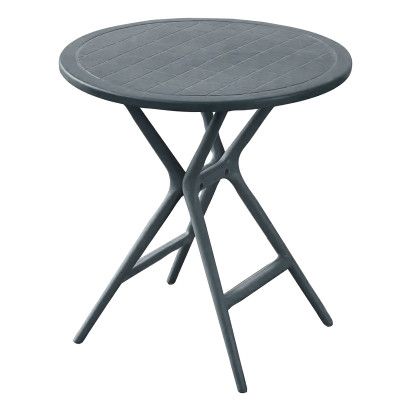Στρογγυλό Dark Grey Τραπέζι Πολυπροπυλενίου Με Uv Προστασία 68 x 70(h)cm